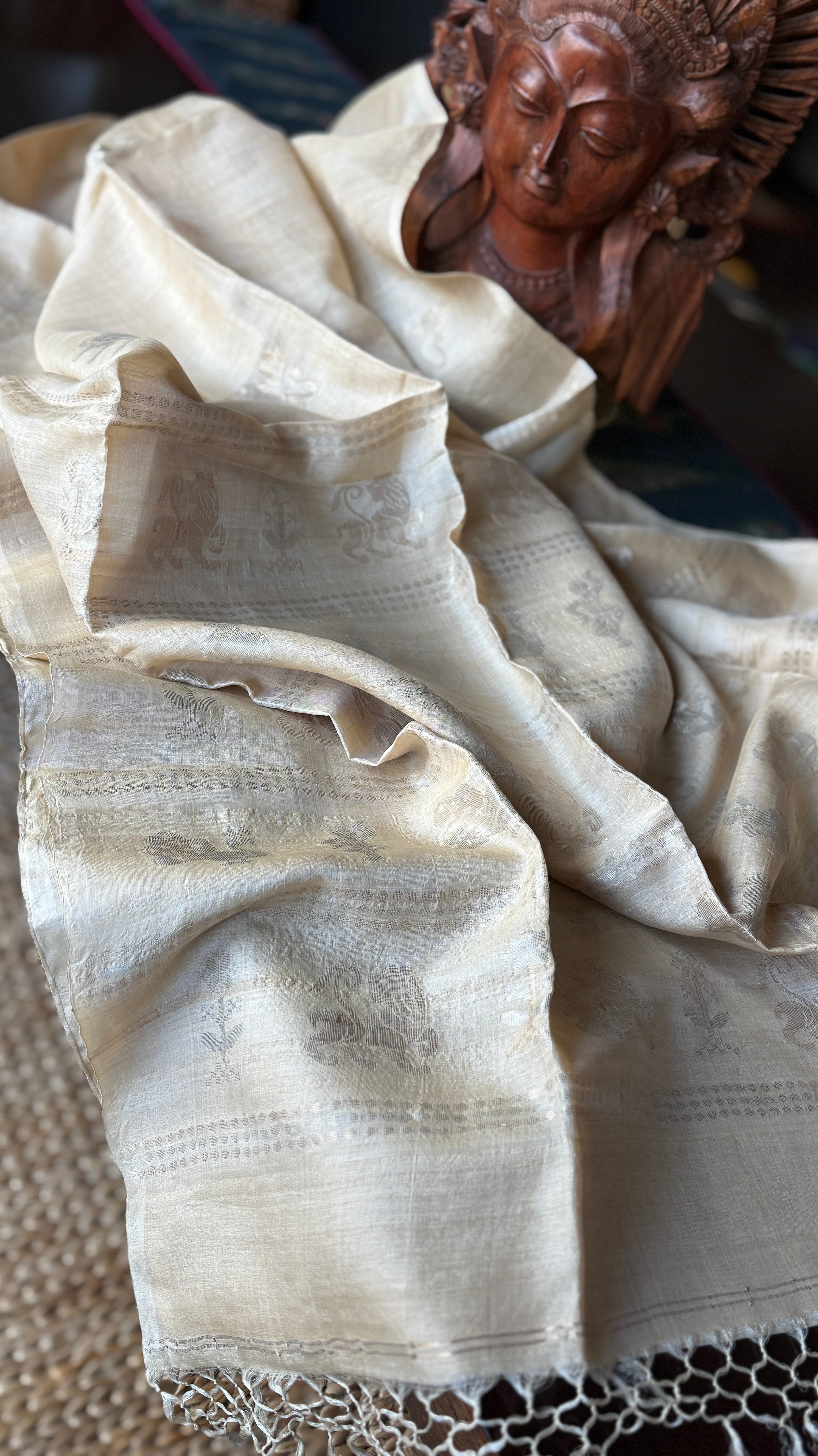 Pure Tussar Silk - Beige Handwoven