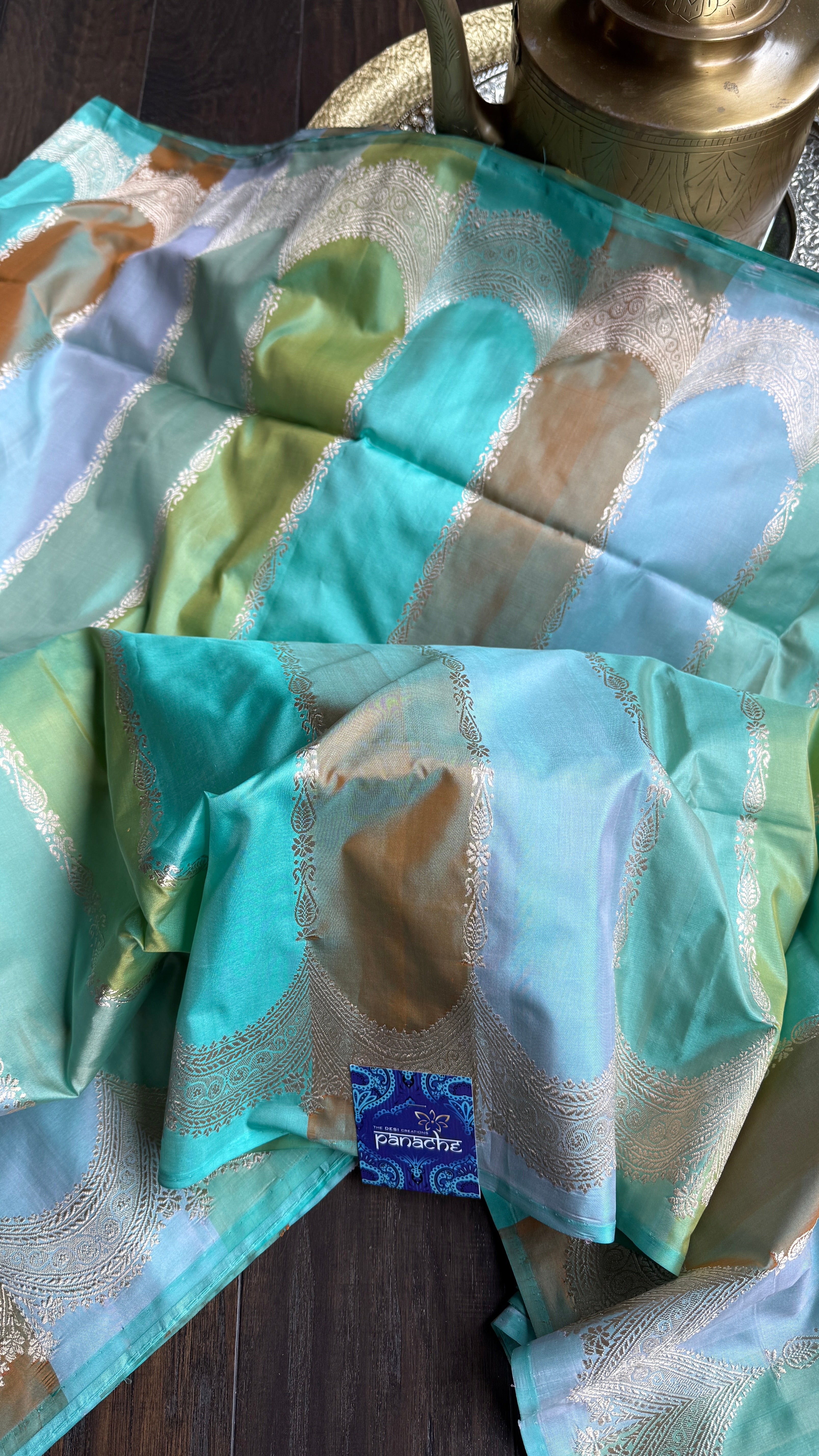 Pure Silk Rangkat Banarasi - Multi shaded