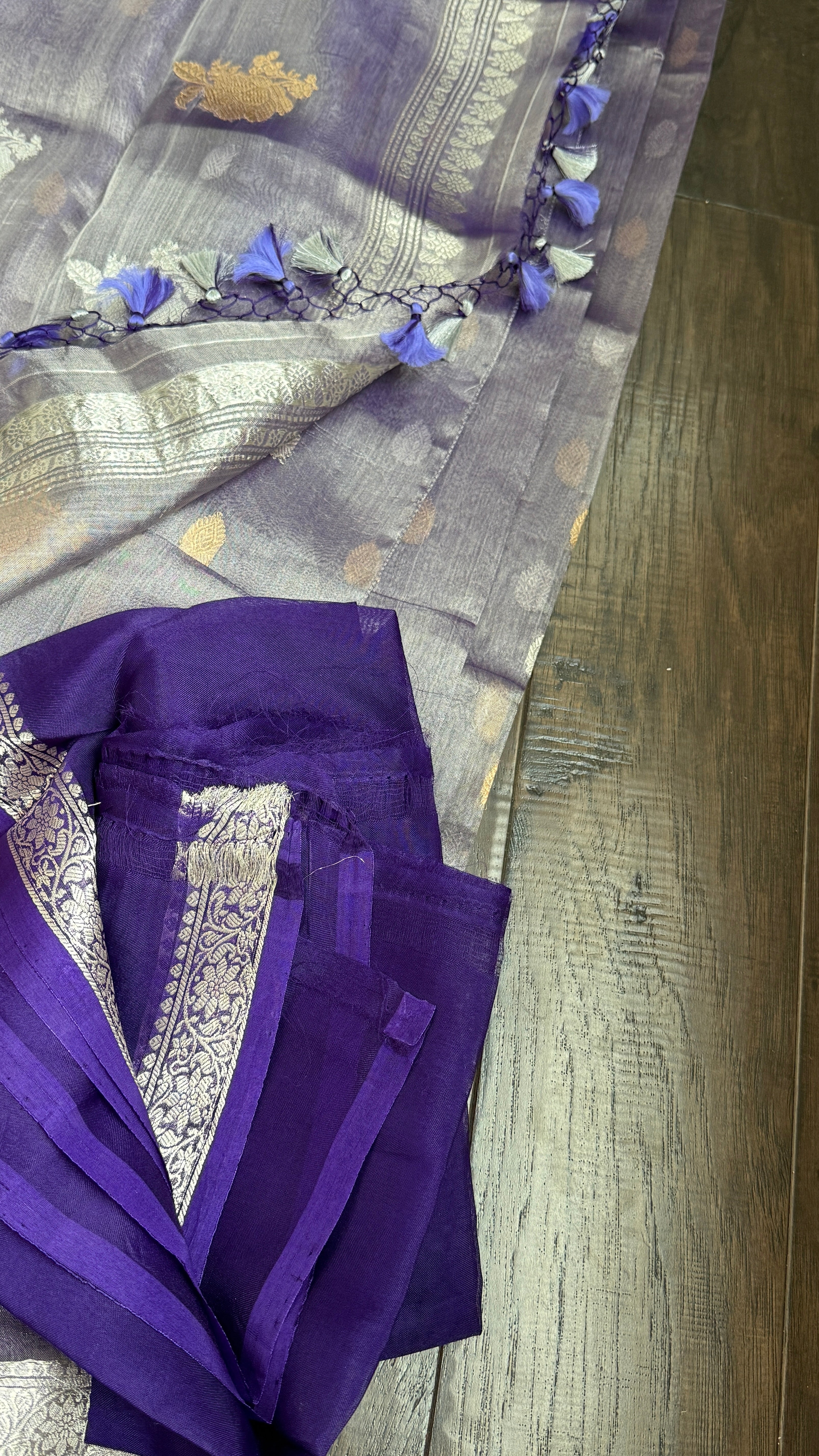 Tissue Organza Silk Banarasi - Purple