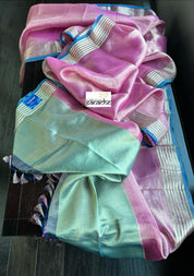 Pure Tissue Silk - Pink Blue