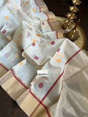 Pure Chanderi Silk Cotton - Off White Eknaliya Woven