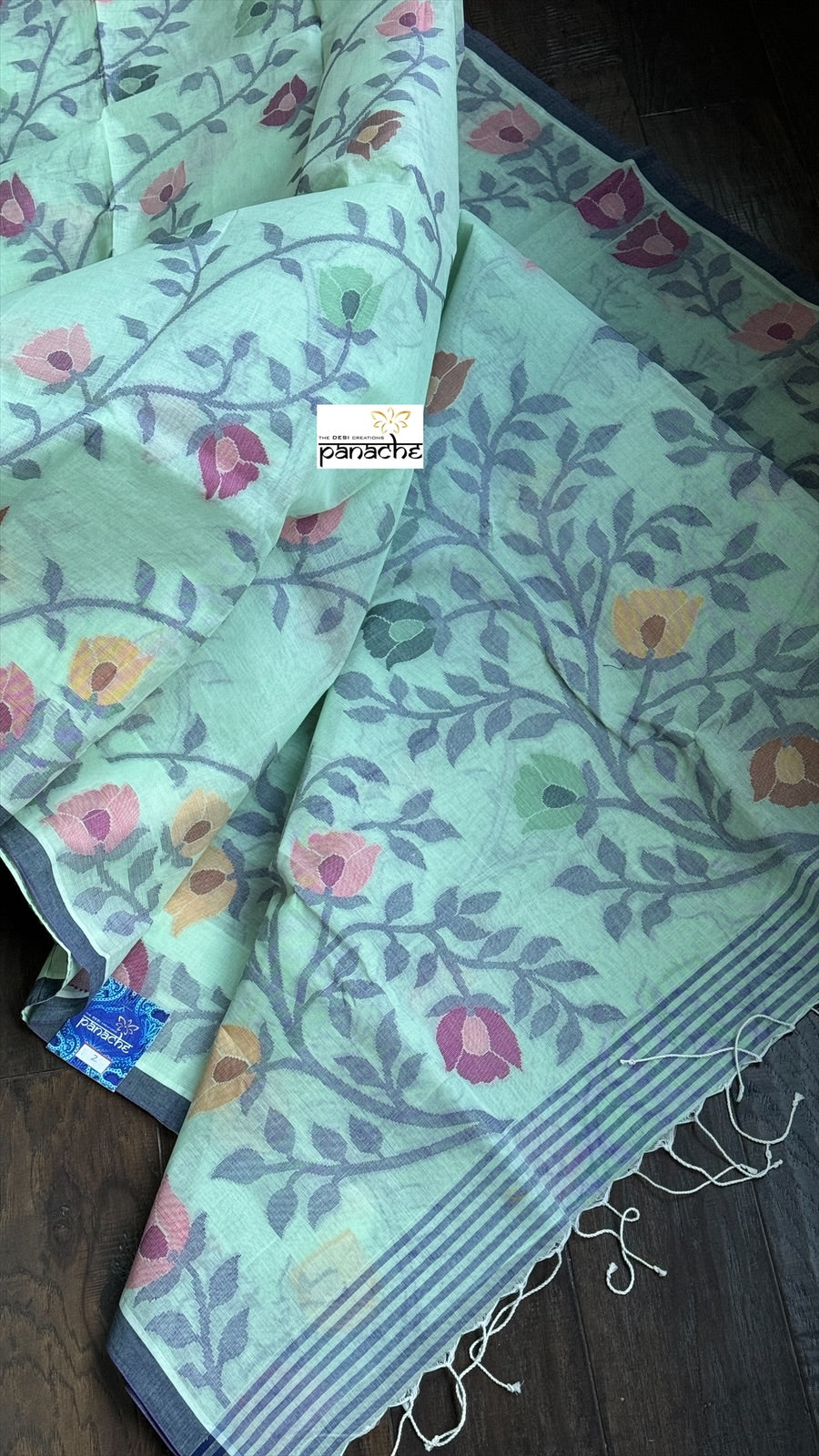 Cotton Tantuj Jamdaani - Mint Woven