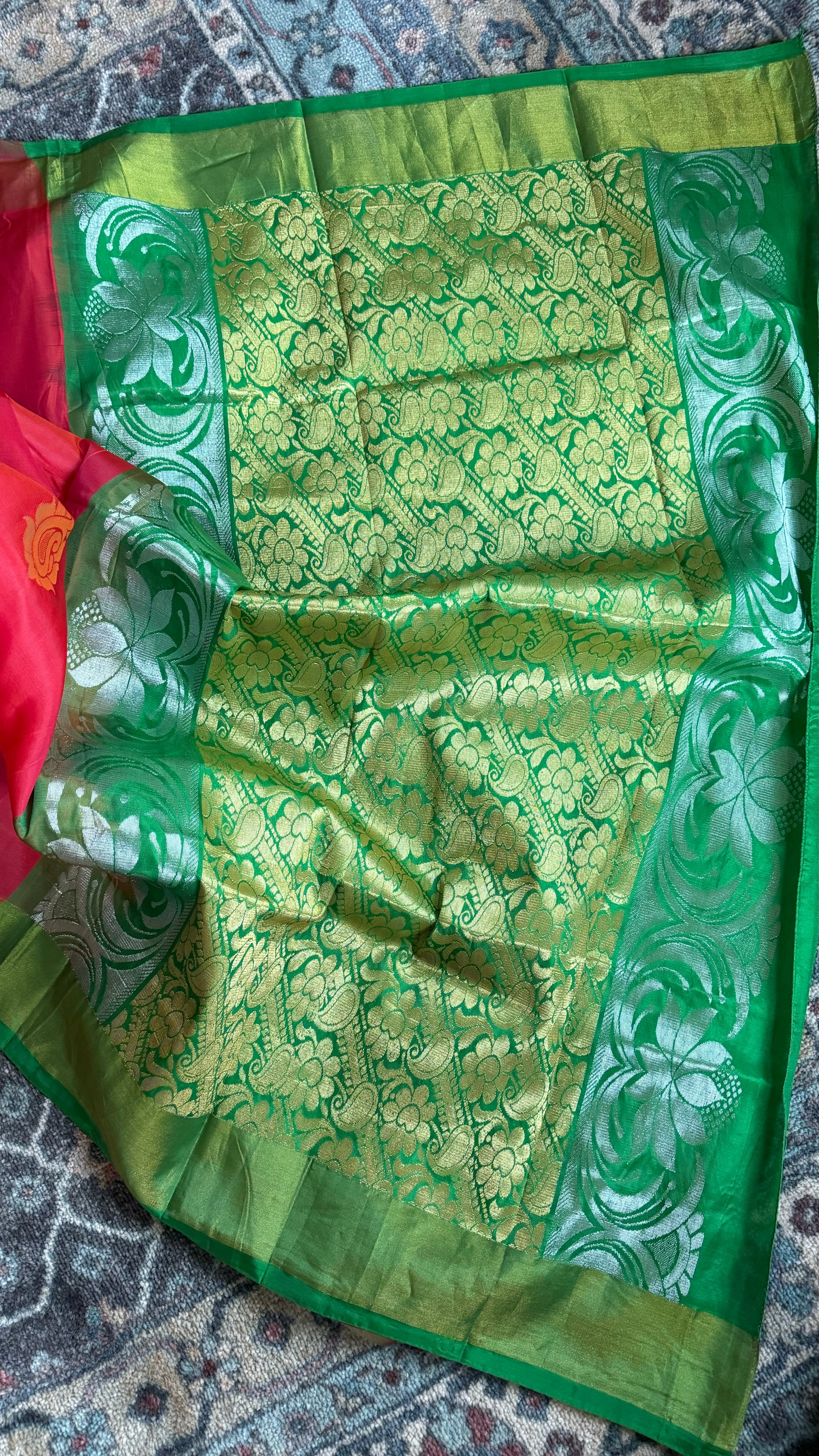 Soft Silk Kanjivaram - Red Green