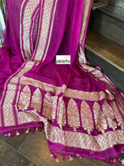 Khaddi Georgette Banarasi - Magenta Pink