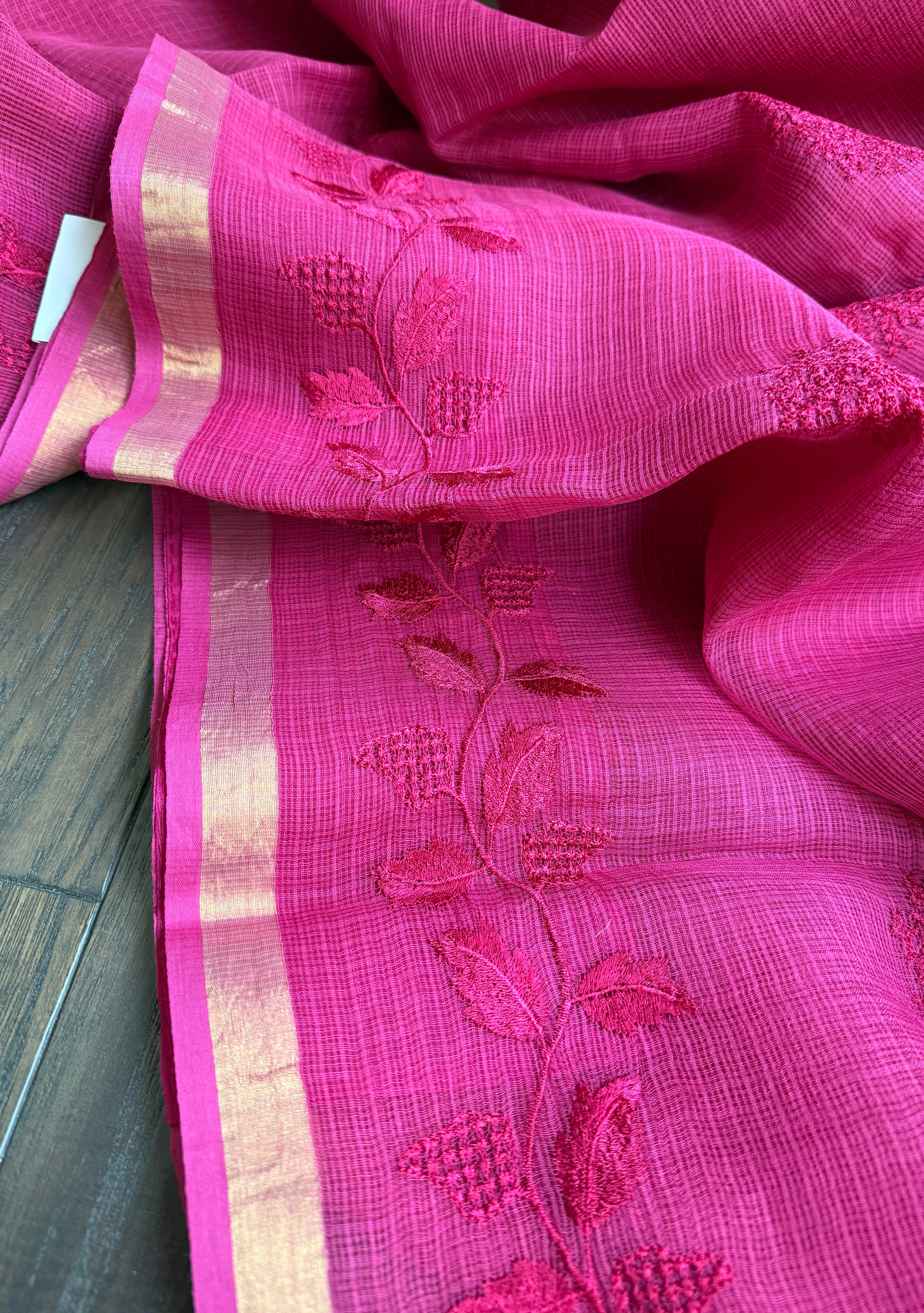 Embroidered Kota Silk - Pink