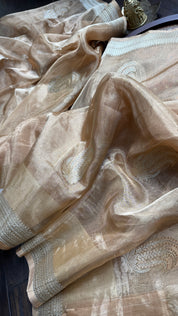 Pure Tissue Silk Banarasi - Golden Khadhua Woven