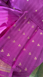 Pure Silk Contemporary Banarasi - Purple Striped