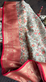 Pashmina Muga Banarasi - Beige