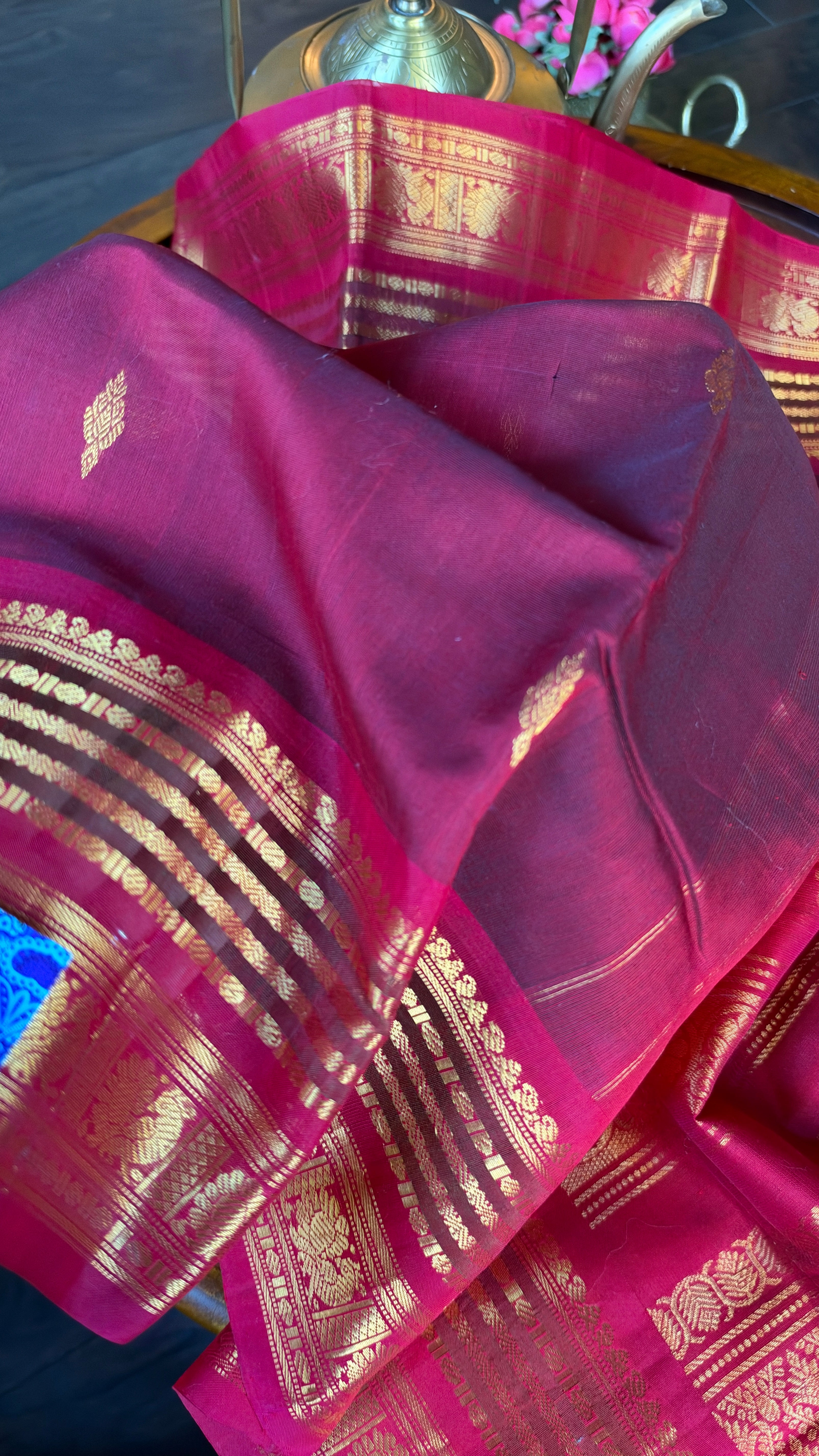 Pure SICO Gadwal - Maroon Magenta Purple