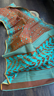 Jamdaani  - Ochre Orange Firozi
