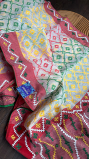 Designer Jamdaani Gujrati Embroidered - Beige Multi Color