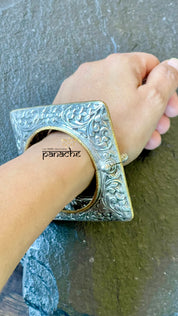 Bracelet 925 Silver- Chitai Square Dual Tone