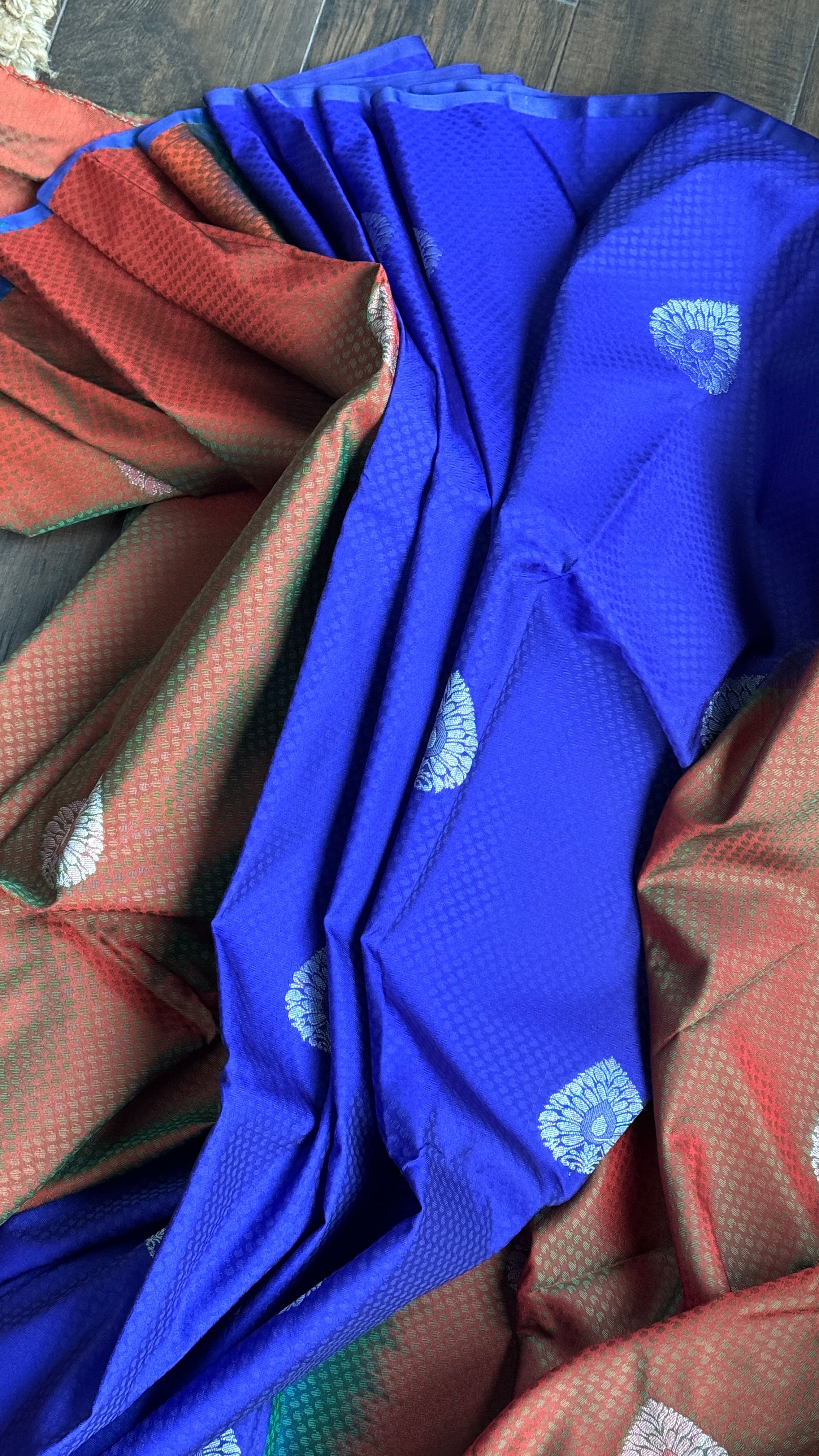 Soft Silk Kanjivaram - Brown Blue Tanchui Patli Pallu