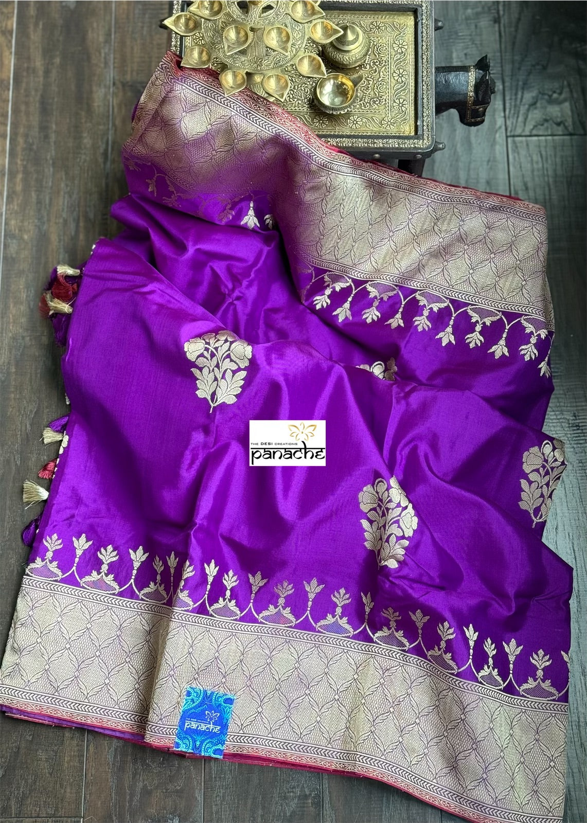 Pure Silk Katan Banarasi- Purple