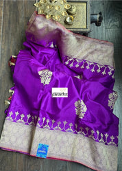 Pure Silk Katan Banarasi- Purple