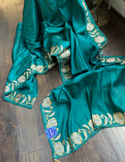 Soft Silk Embroidered - Teal