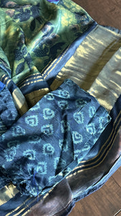 Modal Silk Vegetable Organic Dye Saree - Indigo Blue