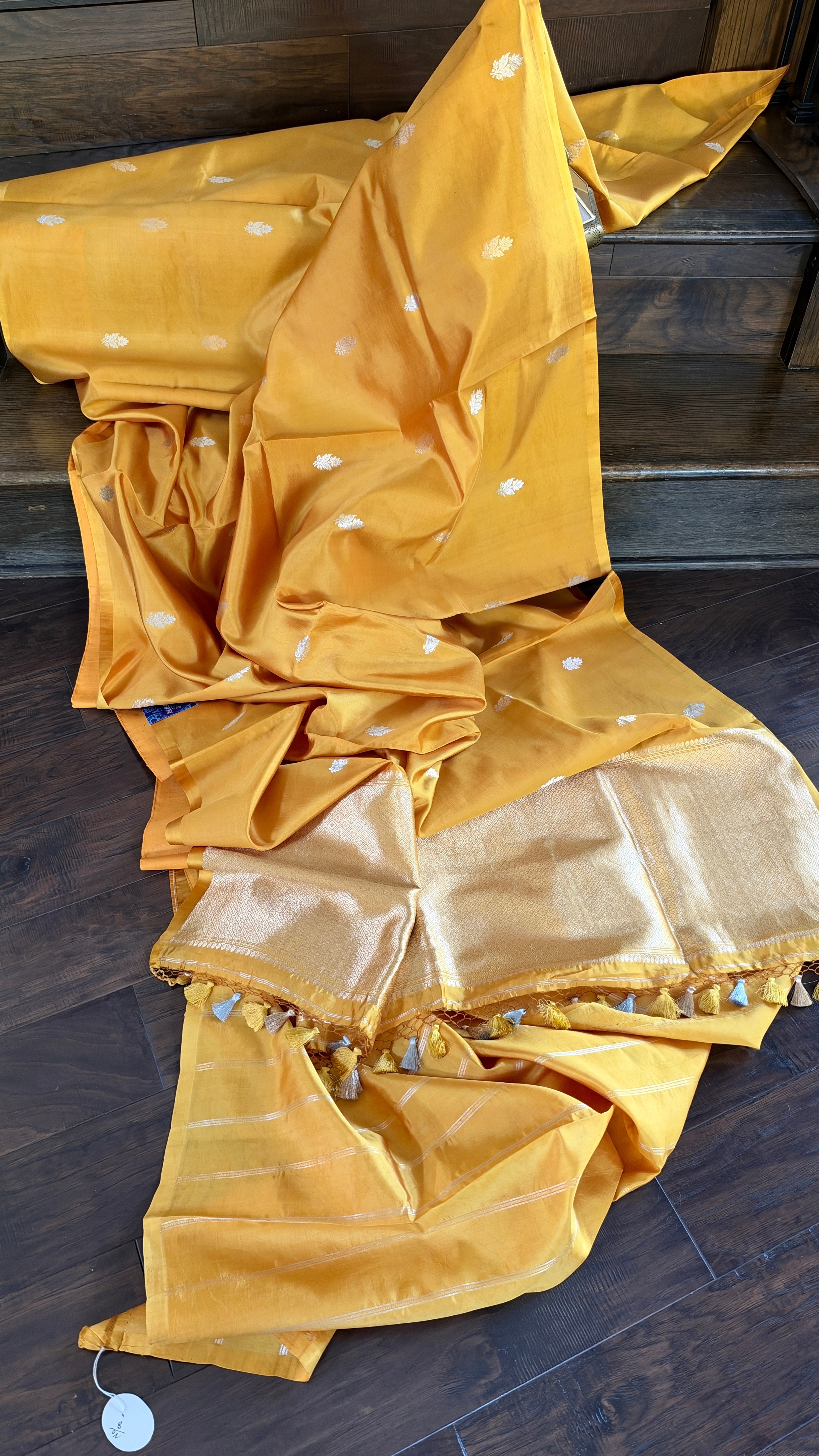 Pure Silk Banarasi Khadhua - Yellow Golden Zari
