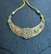 Silver Chitai 925 Hasli - Jadau Gold Tone