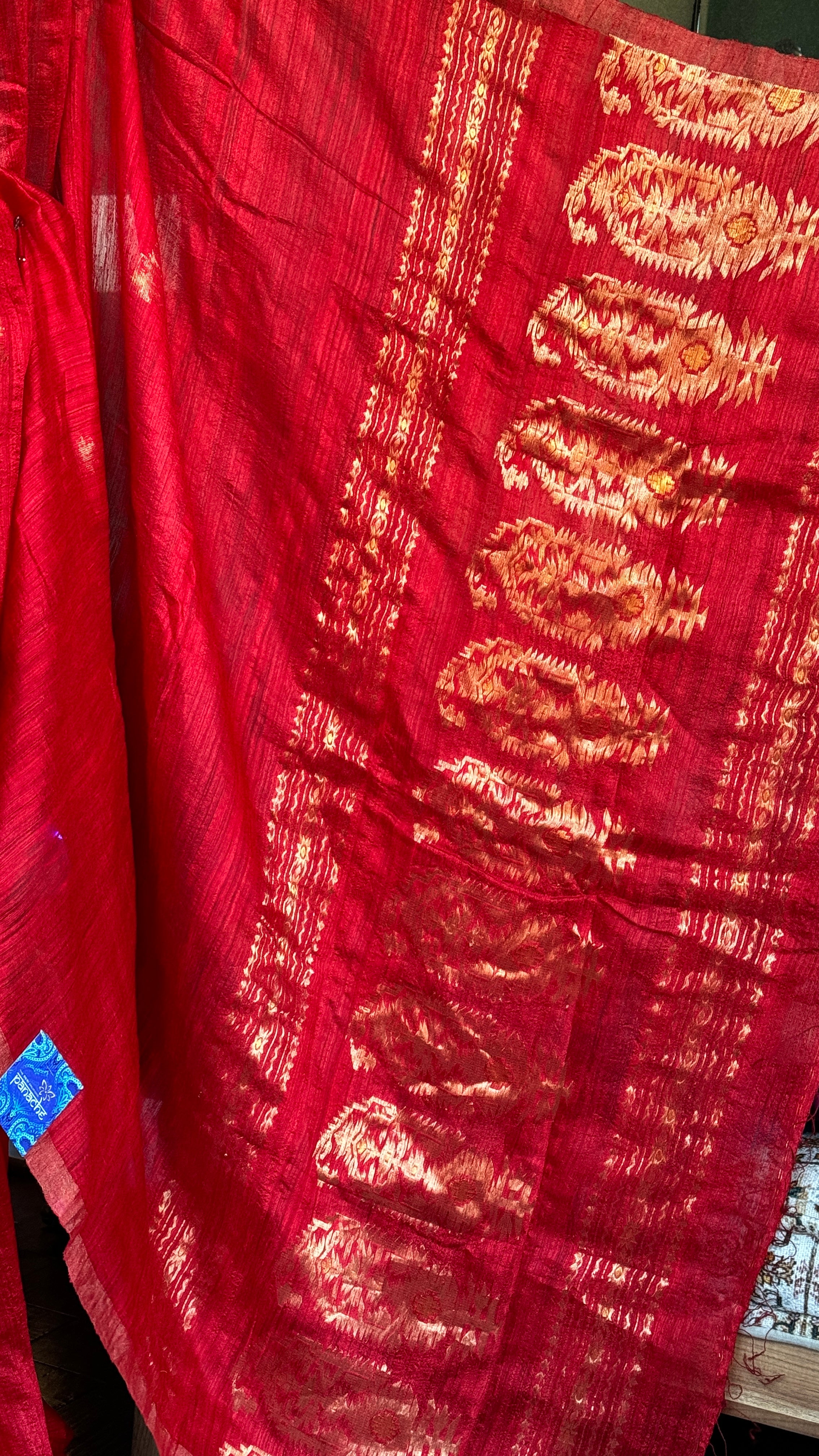 Pure Matka Silk Jamdaani - Red Woven