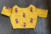 Designer Cotton Blouse - Yellow Bird