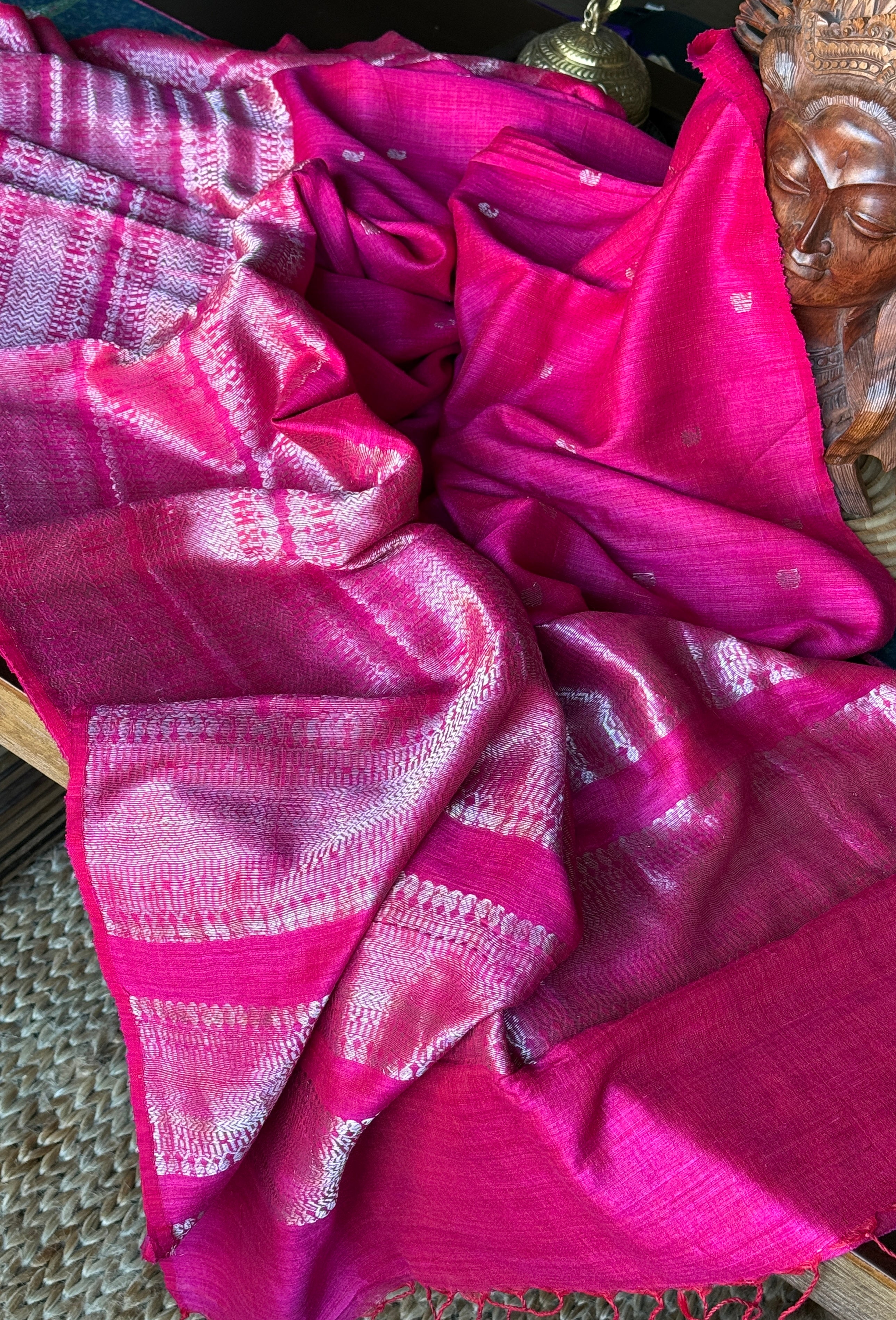 Pure Matka Silk - Magenta Pink Woven