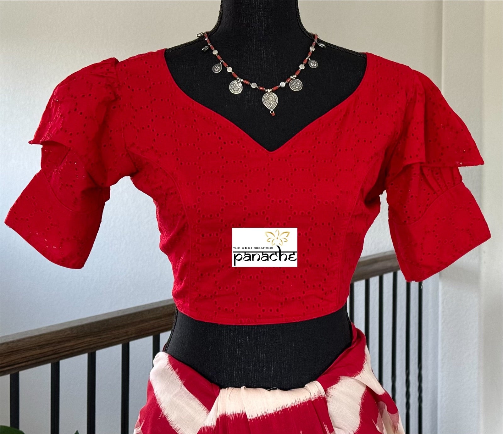 Designer Blouse - Red Hakoba