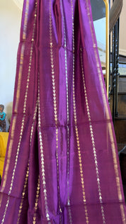 Pure Silk Banarasi - Purple Golden Zari