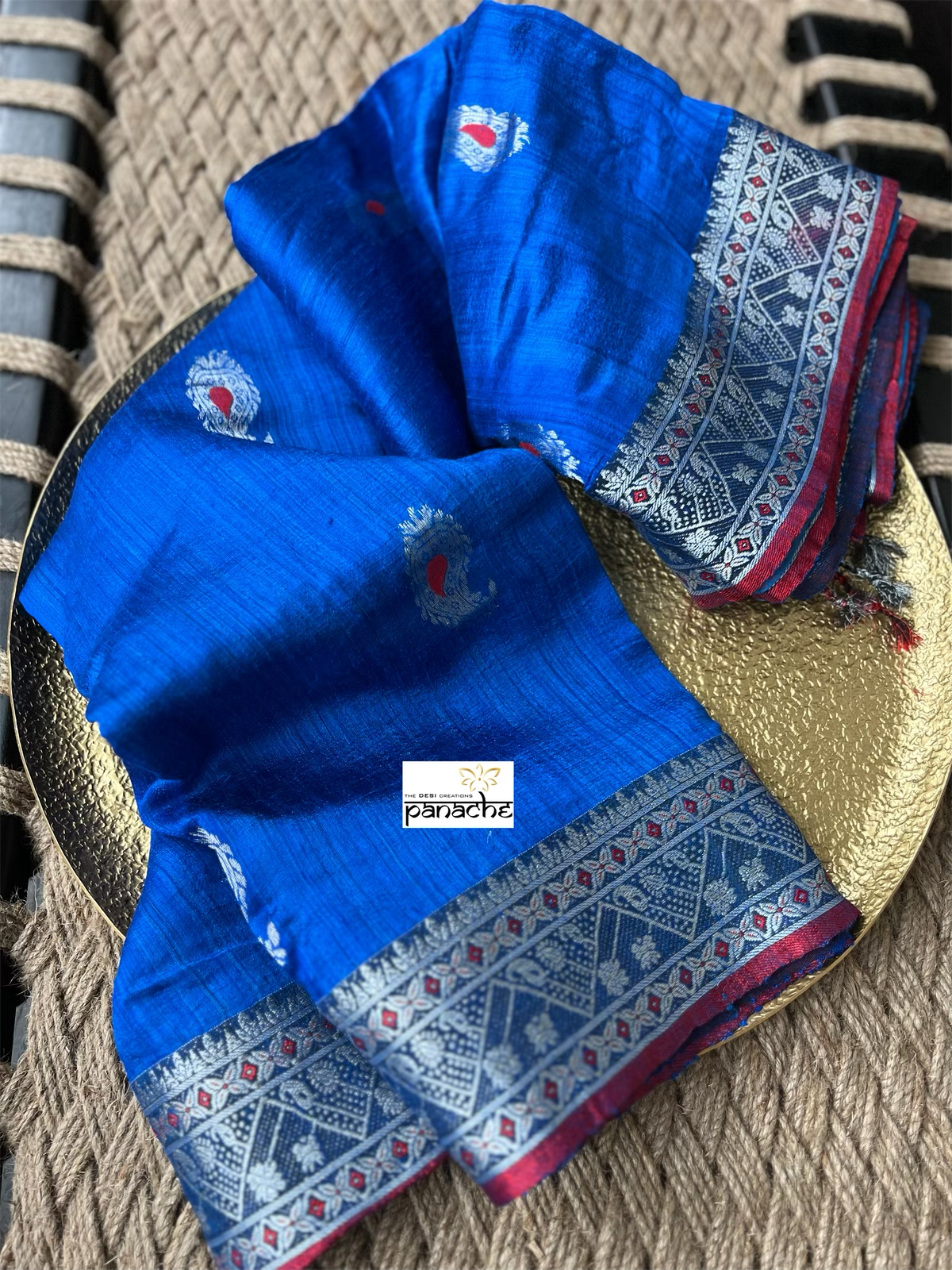 Pure Matka Silk - Royal Blue Woven