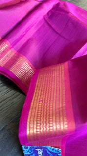 Pure Silk Kanjivaram 2 Gm Zari - Magenta Gold Zari