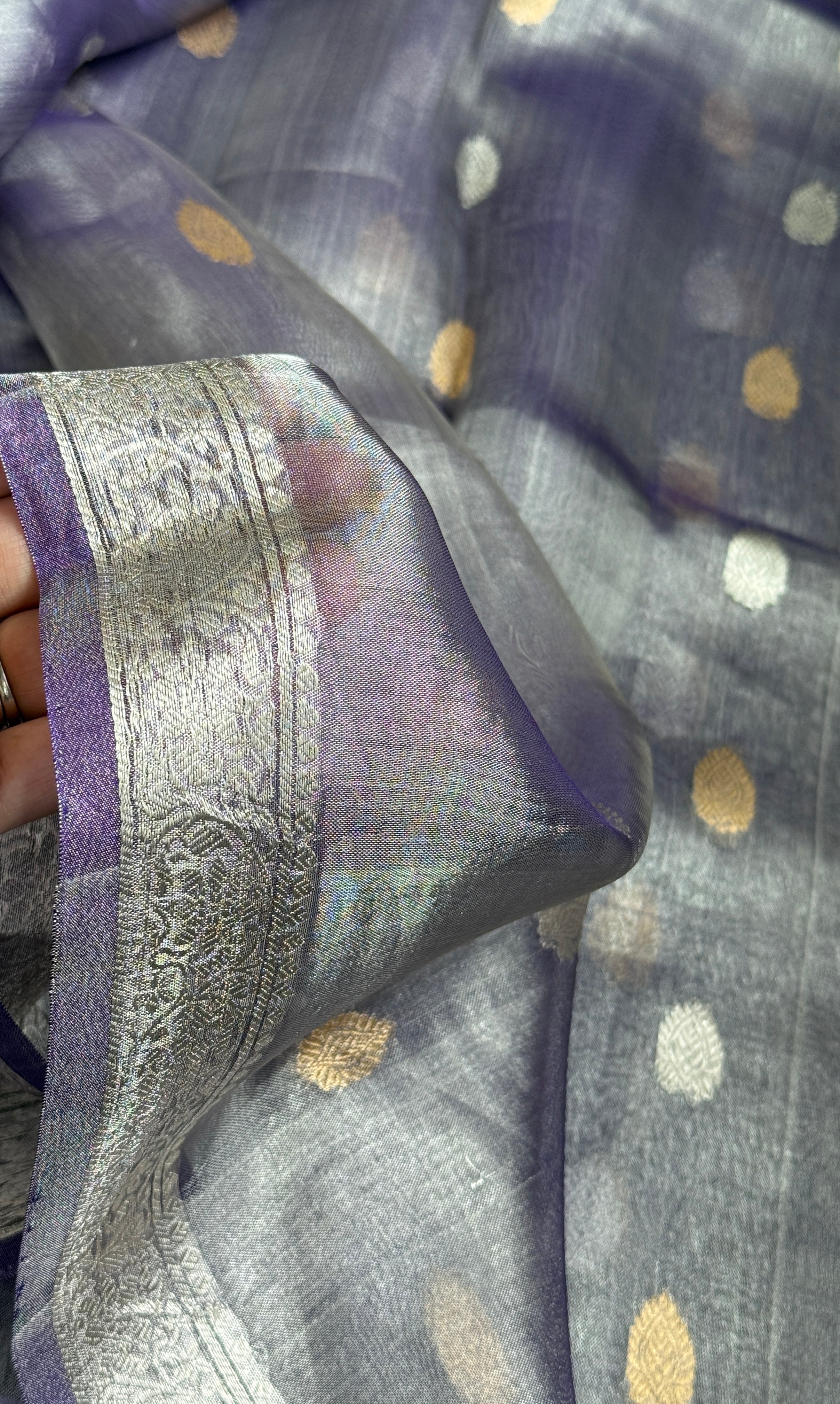 Tissue Organza Silk Banarasi - Purple