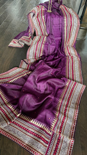 Soft Silk Kutch Embroidered - Purple