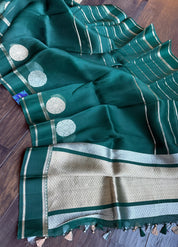 Kora Silk Banarasi - Teal Green