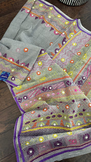 Kota Silk Lambani - Grey Embroidered