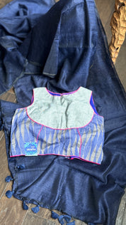 Designer Cotton Blouse - Purplish Blue