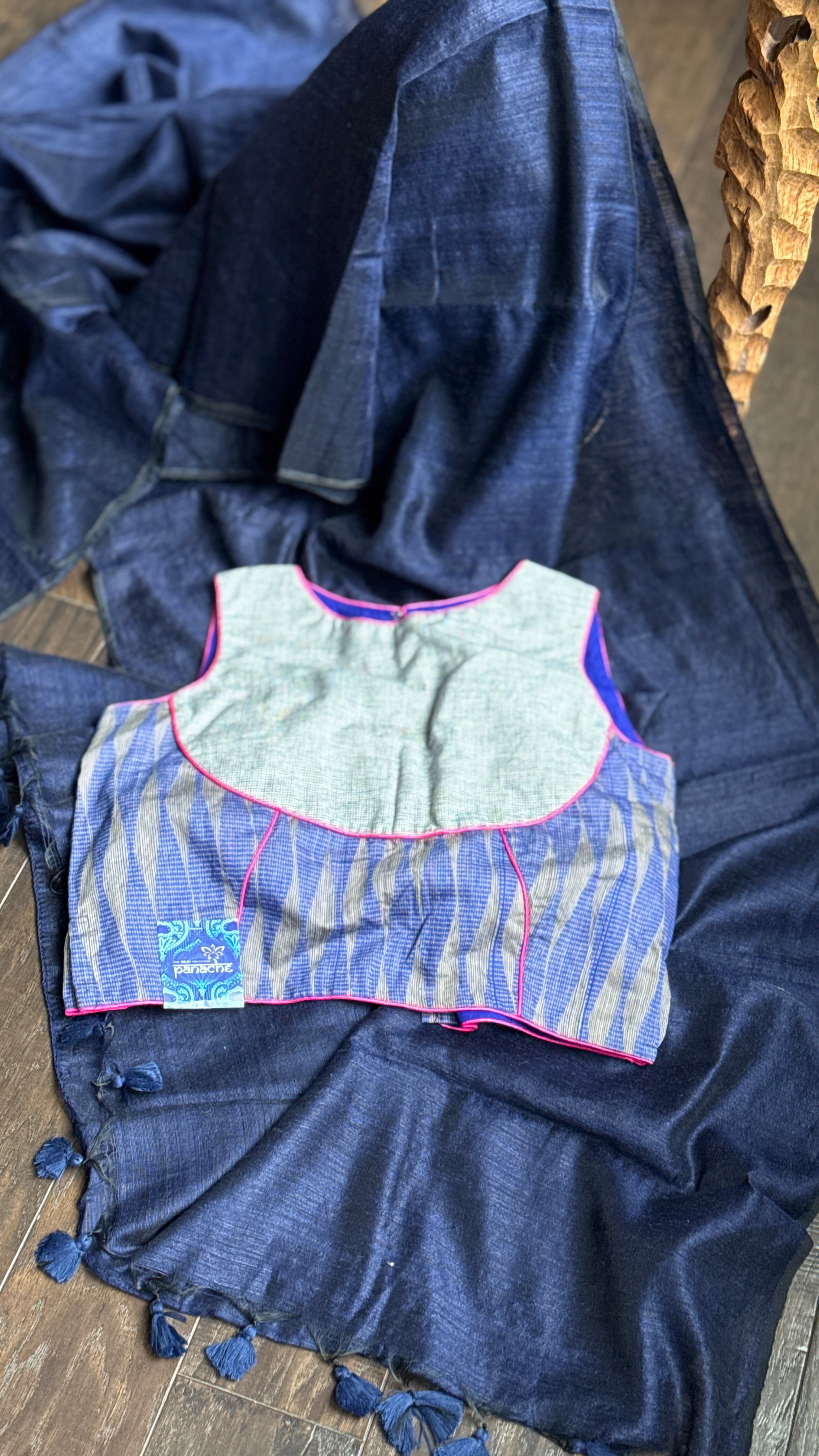 Designer Cotton Blouse - Purplish Blue