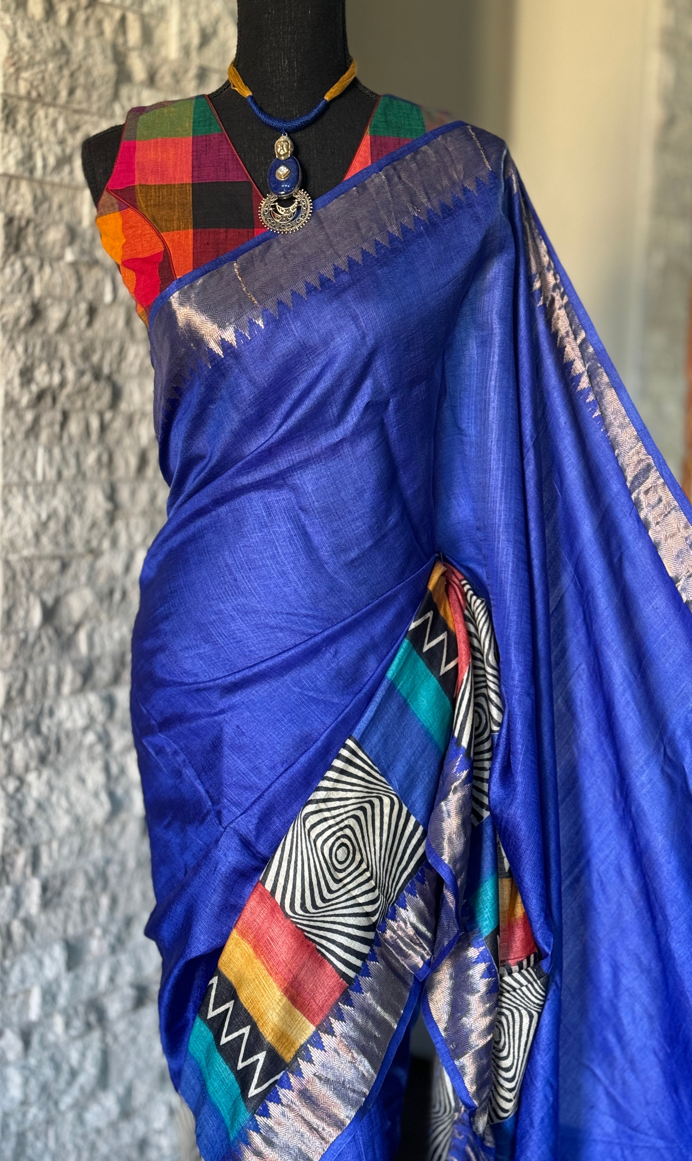 Pure Tussar Silk - Royal Blue