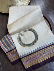 Vidarbha Tussar Silk - Tussar Color Dark Butgundy woven