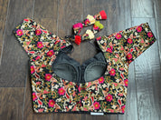 Designer Blouse - Black Multicolor Embroidered