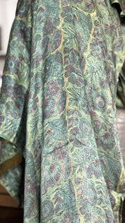 Modal Silk Vegetable Organic Dye Saree - Sea Green