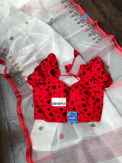 Designer Blouse - Red Polka Dot