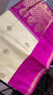 Silk Kanjivaram - Butter Yellow Magenta