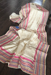 Soft Silk Kutch Embroidered - Cream