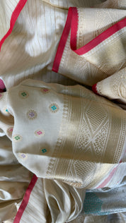 Soft Silk Banaras Brocade Saree - Beige