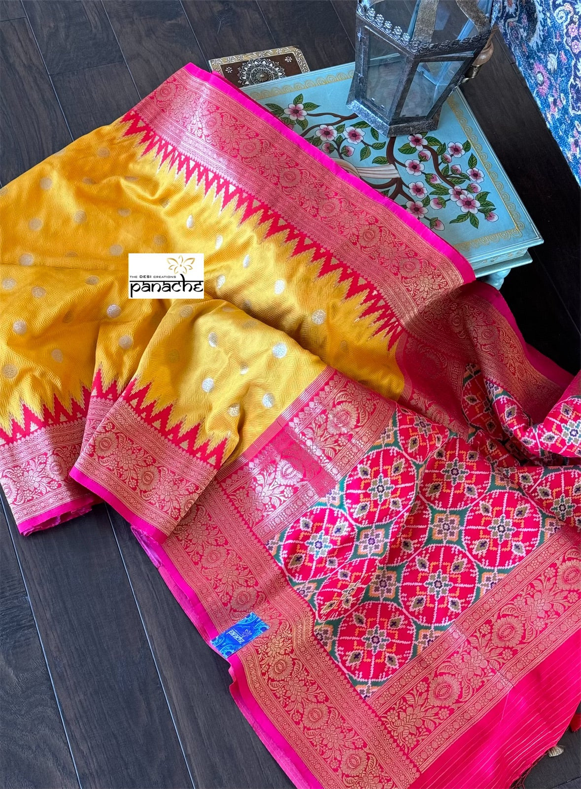Soft Silk Patola Banarasi - Yellow Pink Red