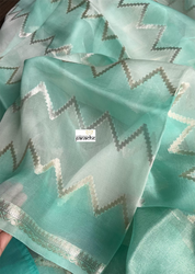 Organza Silk Banarsi - Sea Green