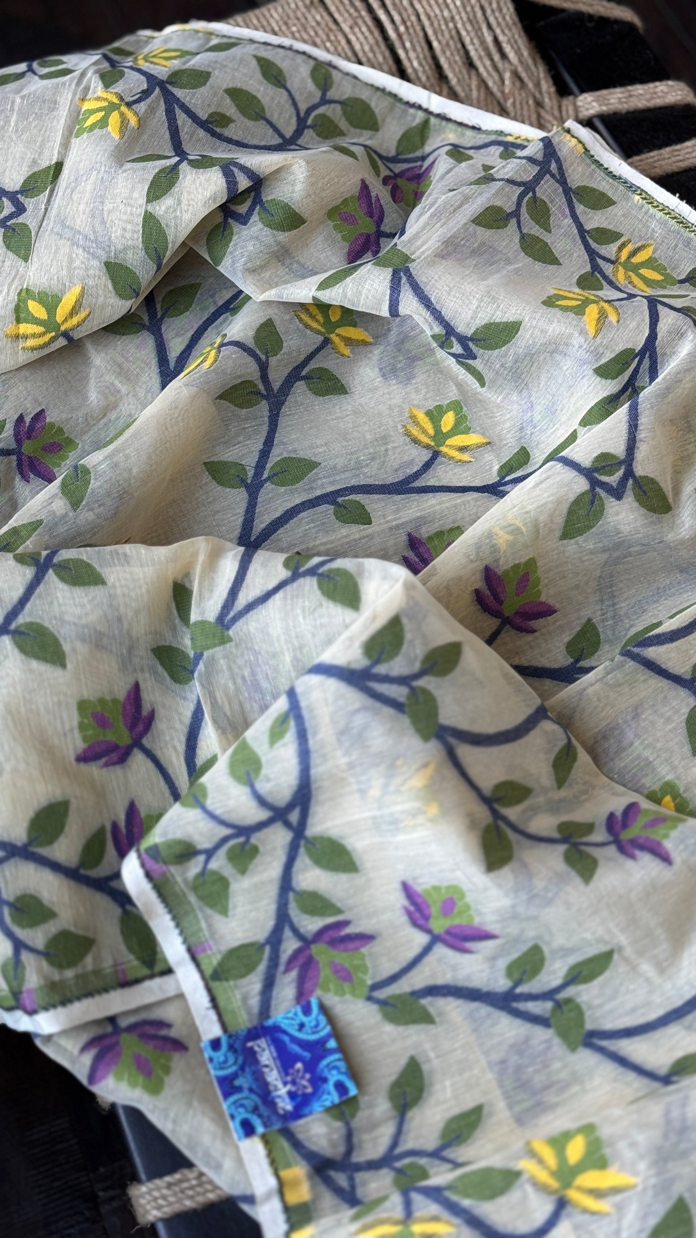 Cotton Jamdaani  - Beige Multi Colored 1