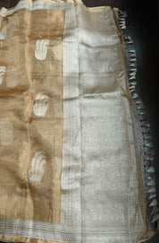 Pure Tissue Silk Banarasi - Golden Khadhua Woven