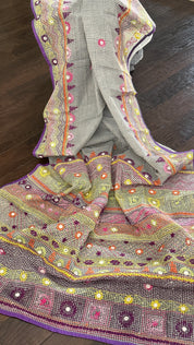 Kota Silk Lambani - Grey Embroidered