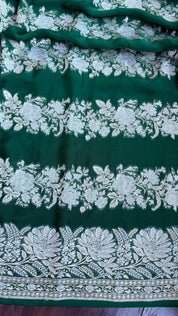 Khaddi Georgette Banarasi - Green Sona Rupa Zari